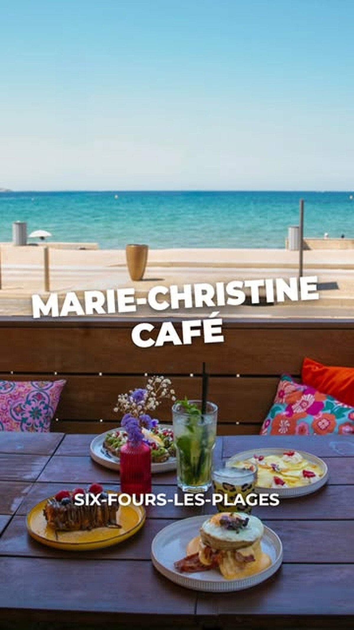 Vue sur mer depuis la terrasse de Marie-Christine Café à Six-Fours-les-Plages